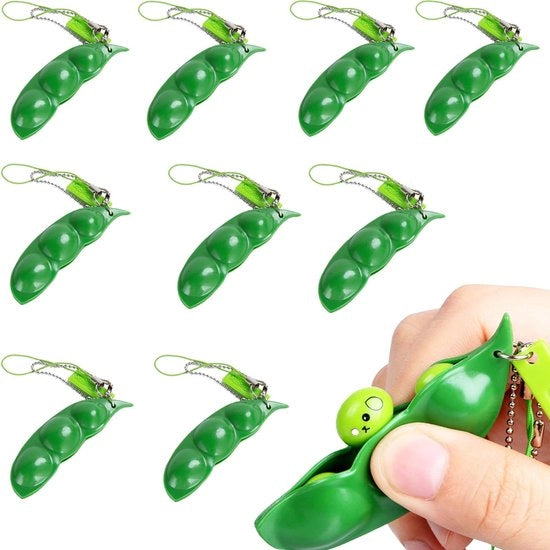 Sistema di appesi chiavi 10 pezzi - Progettazione creativa - Materiale morbido - Edamame - Lanyard - Lunghezza 7,62 cm