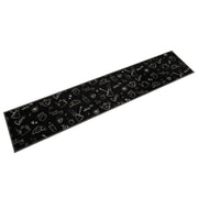 Tappetino da cucina lavabile con stampa moderna 300 x 60 cm antiscivolo morbido velluto nero 02_0056425