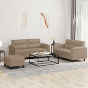 Set di Divani 3 pz con Cuscini cappuccino in Similpellecod mxl 80833