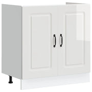 Pensile da cucina | Mobile base lavello Kalmar Bianco Lucido 80x46x81,5 cm