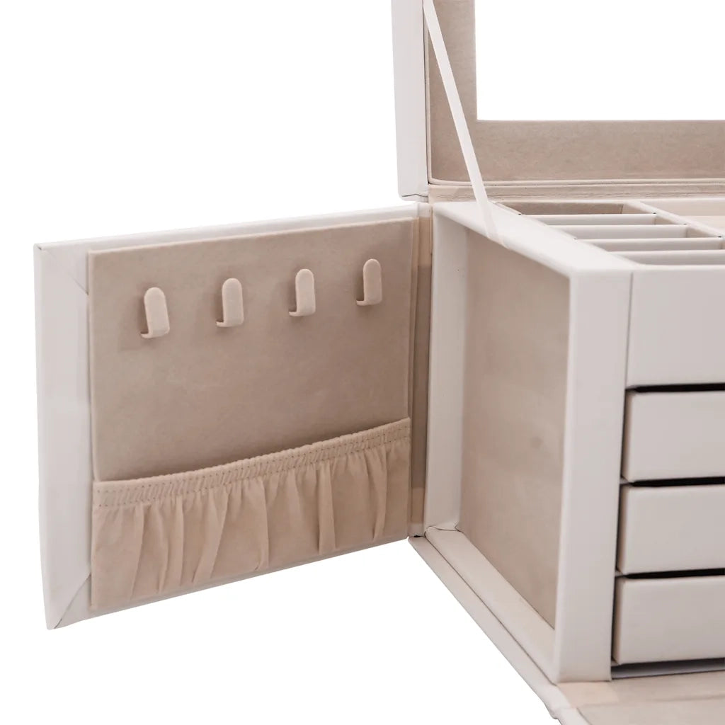 Portagioie a 4 Strati con Specchio Bloccabile 22,5x17,5x16,5 cm 4103560