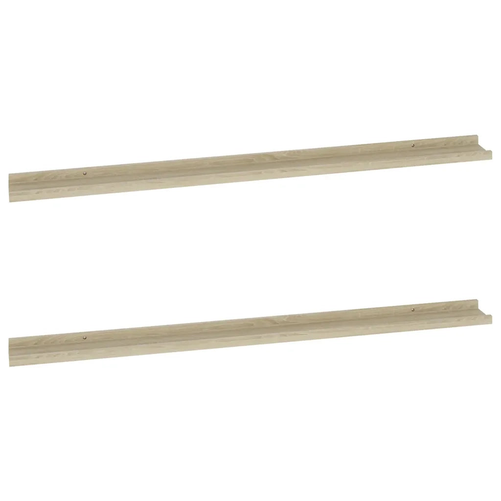 2 pz Mensole da Parete | Scaffali a Parete | Ripiano a parete Rovere Sonoma 115x9x3 cm