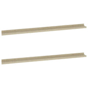 2 pz Mensole da Parete | Scaffali a Parete | Ripiano a parete Rovere Sonoma 115x9x3 cm