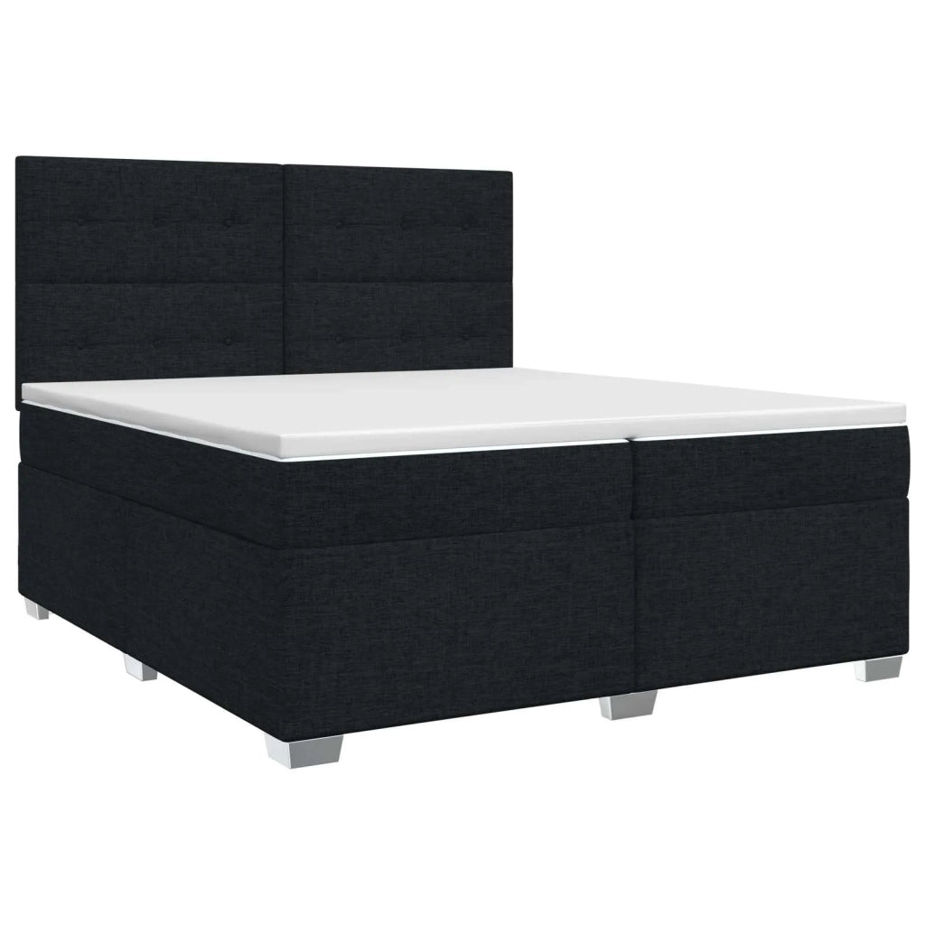 Letto box spring con materasso Nero 200 x 200 cm Tessuto 3453488