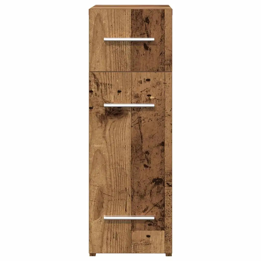 Mobiletto portamedicine rettangolare moderno con vani portaoggetti funzionali 20 x 45 x 60 cm legno composito finitura legno anticato 02_0051903