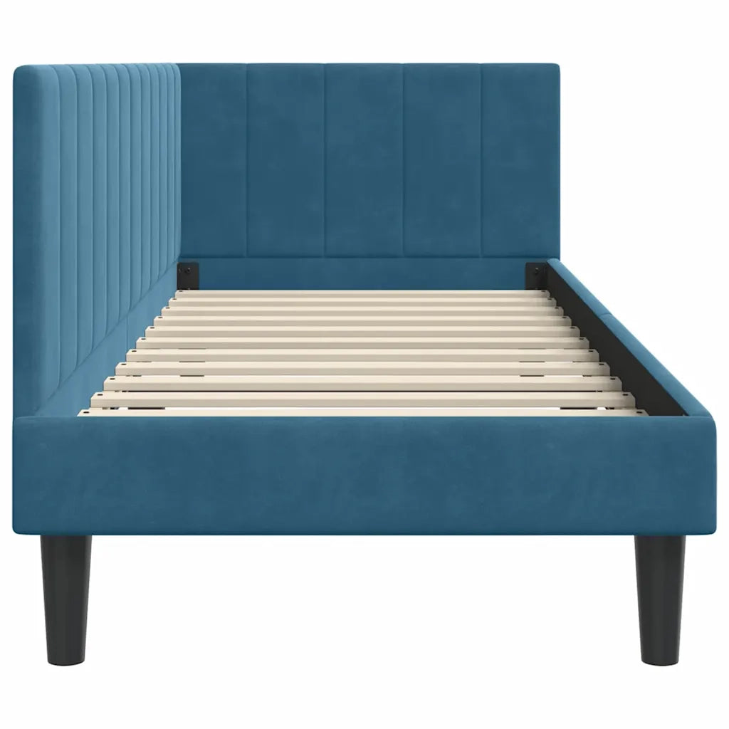 Cornice del letto ad angolo Blu 80 cm x 200 cm Velluto 42016327