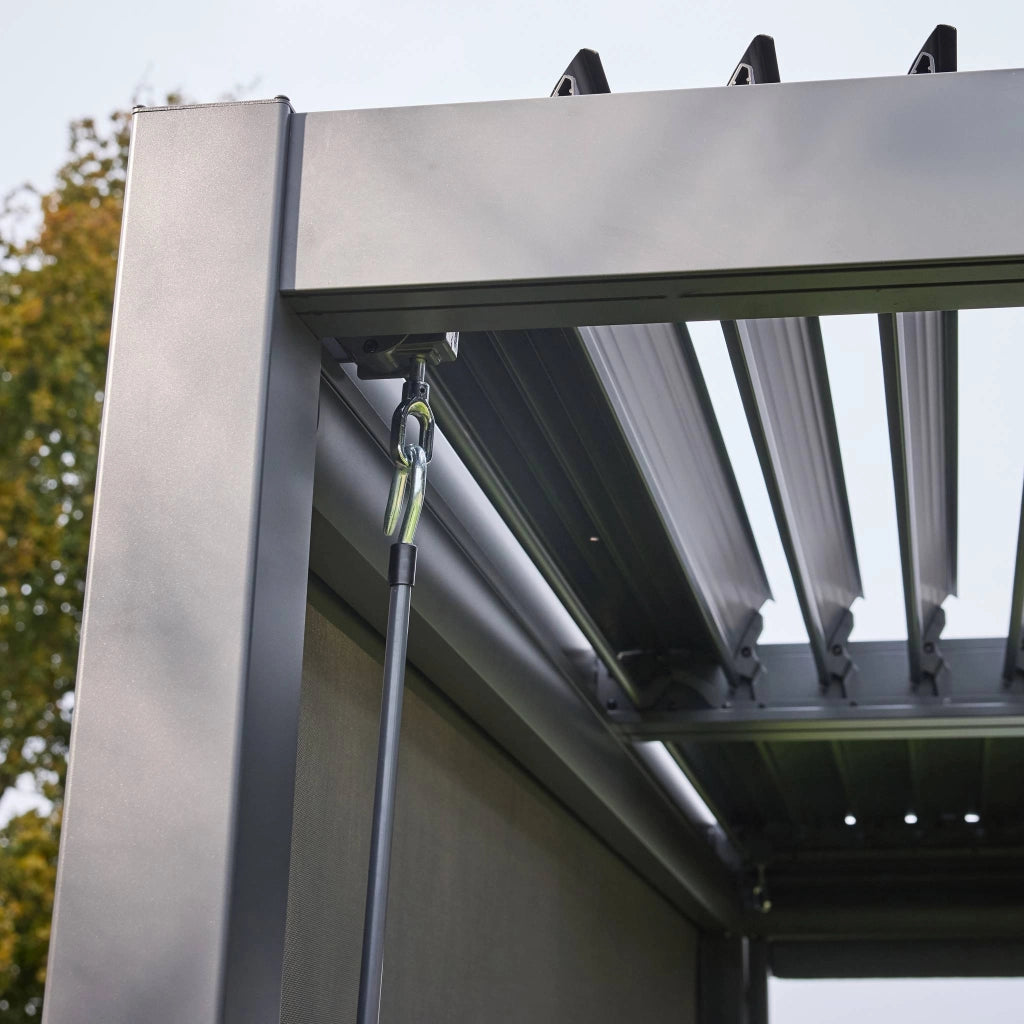 Pergola bioclimatica 3x4m in alluminio e acciaio, lamelle orientabili