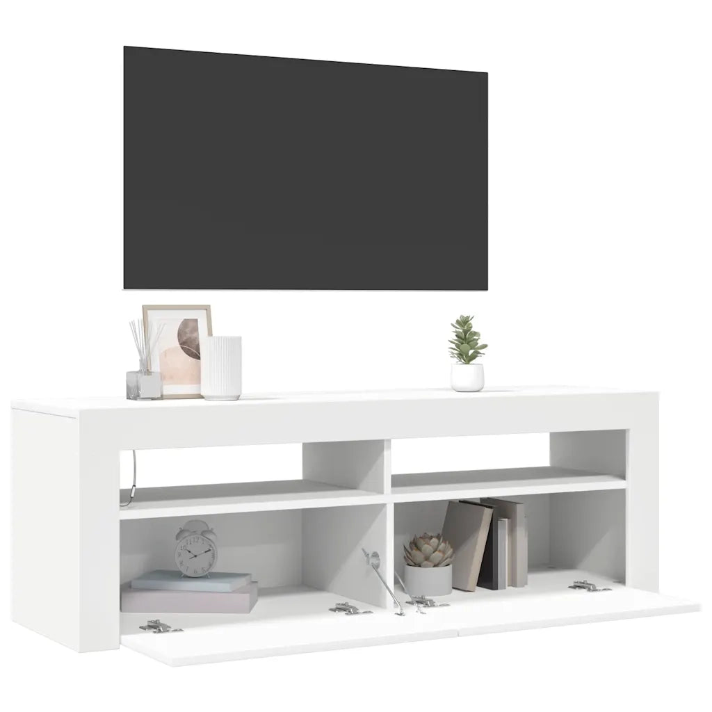 Mobile TV | Armadietto TV | Mobile Porta TV con Luci LED Bianco 120x35x40 cm