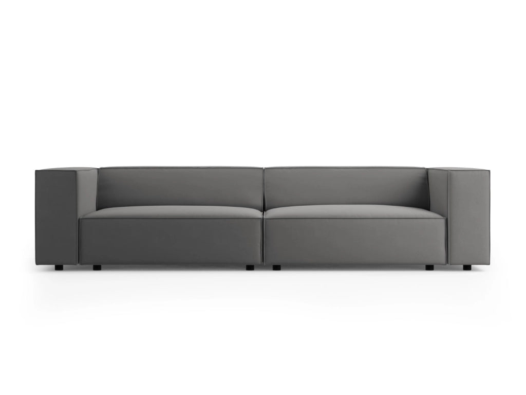 Cosmopolitan Design - Divano "Arendal" 4 posti in velluto cemento 