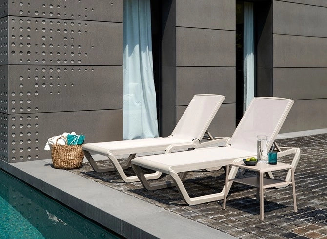 Lettini Prendisole SCAB Vela Blu Set da 2 da Giardino Portatili Reclinabili Terrazzo Piscina