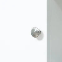 kleankin Mobiletto Sottolavandino con Intaglio a U e 6 Ripiani in Legno, 60x30x68cm - Bianco, Grigio