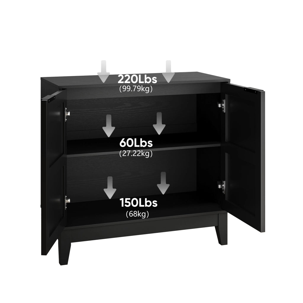 SIDEBOARD a 2 ante 93,5×46,0×19,0 cm MDF Nero
