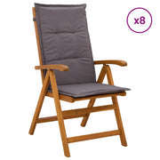 Sedie da giardino reclinabili 8 pz Naturale 3434477
