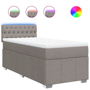 Letto singolo | Letto per adulti | Giroletto a Molle con Materasso Tortora 100x200 cm in Tessuto