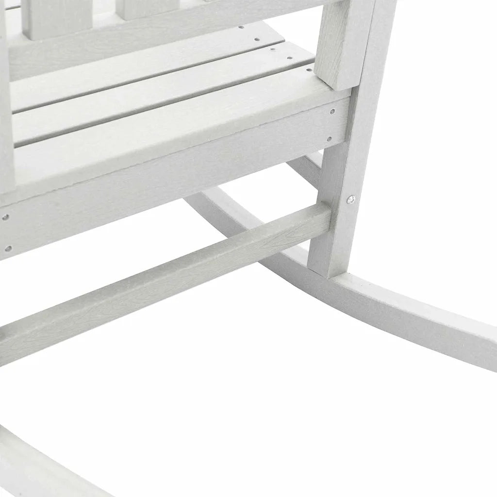 Sedia a dondolo da Giardino | Sedie da Esterno Bianco 92 x 70 x 108cm HDPE