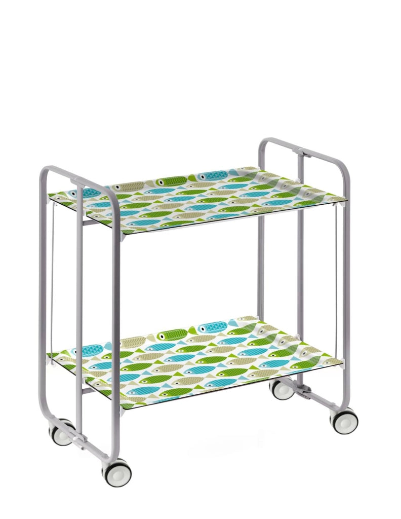 Carrello da cucina pieghevole grigio con ruote BAUHAUS 2 ripiani