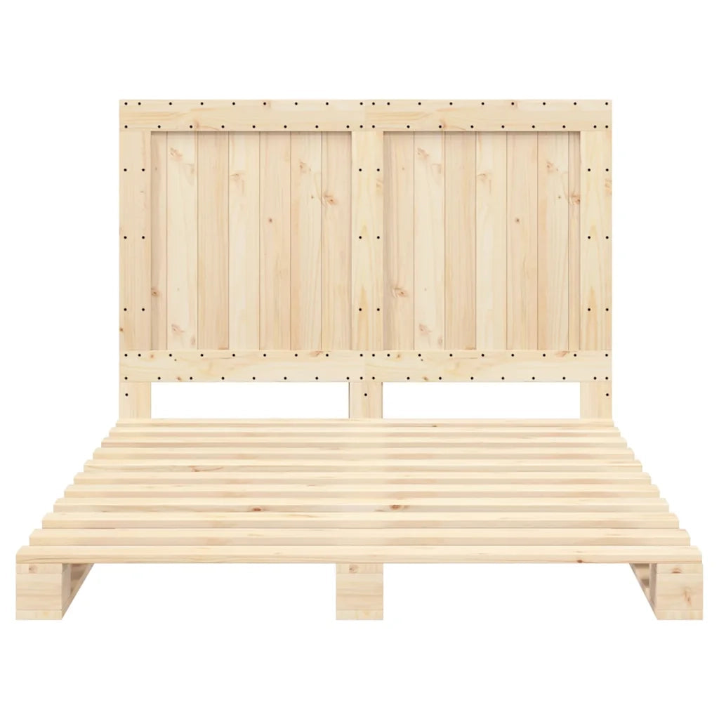 Giroletto con Testiera-Struttura Letto con testiera 140x200 cm in Legno Massello di Pino 133198