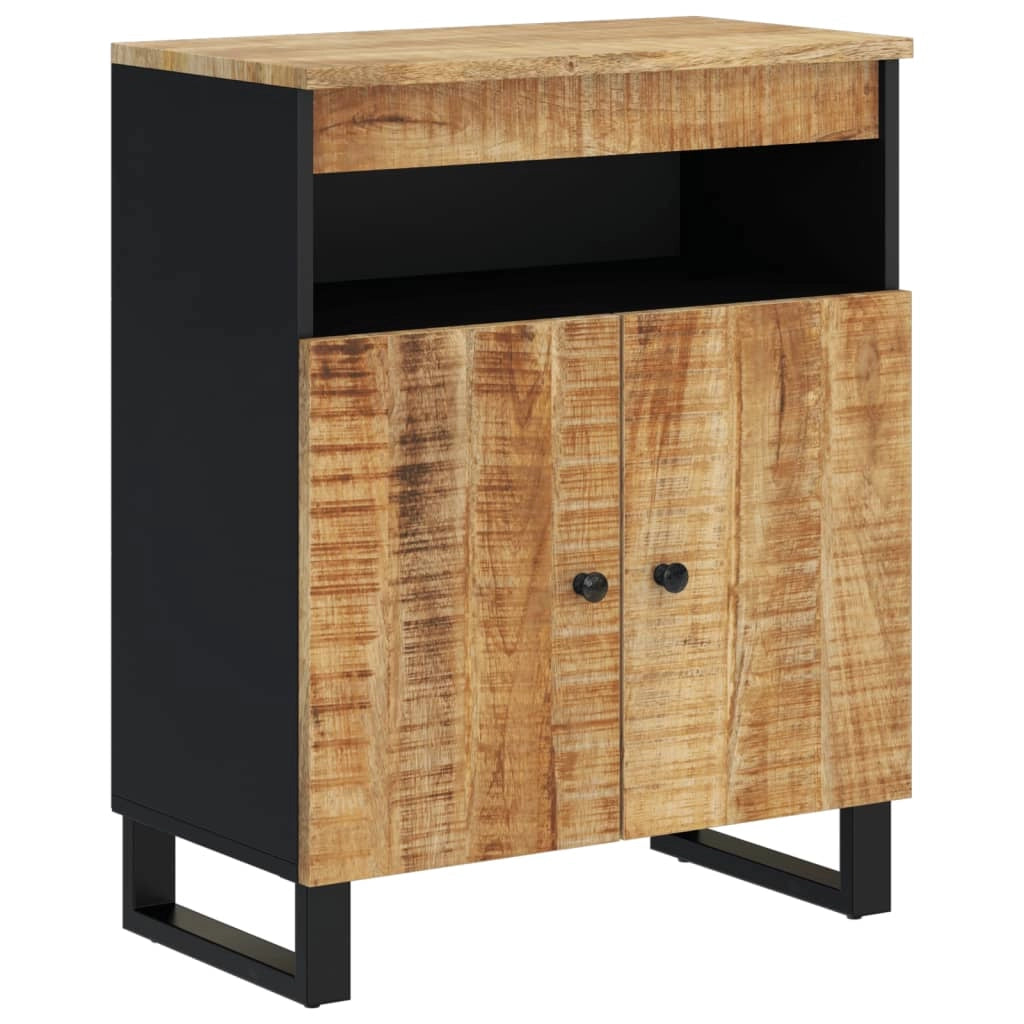 Buffet credenza cassettiera mobiletto mobile contenitore organizer per cucina soggiorno salotto con 2 ante 60 x 33 x 75 cm legno massello di mango marrone 02_0029728