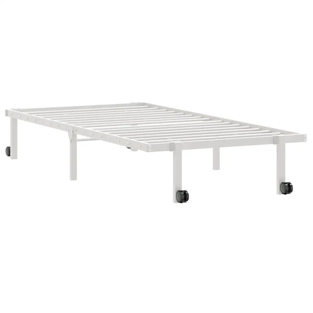 Giroletto senza Materasso Pieghevole-Struttura Letto Bianco 90x190 cm Acciaio