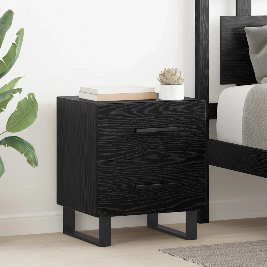 Armadio da Notte 2 pcs Rovere Nero 40 x 35 x 47,5 cm 882063
