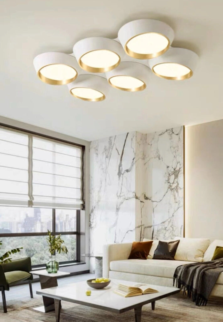 Lampadario a plafoniera moderno con illuminazione a led da 120w luce calda 3000K per soffitto 9600 lumen