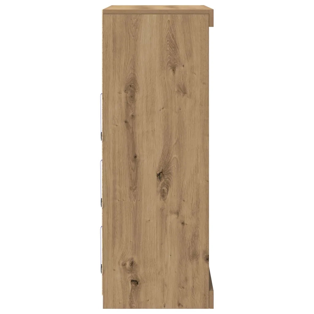 Credenza | Madia LED con strisce LED Rovere Artigianale 81 x 37 x 100 cm
