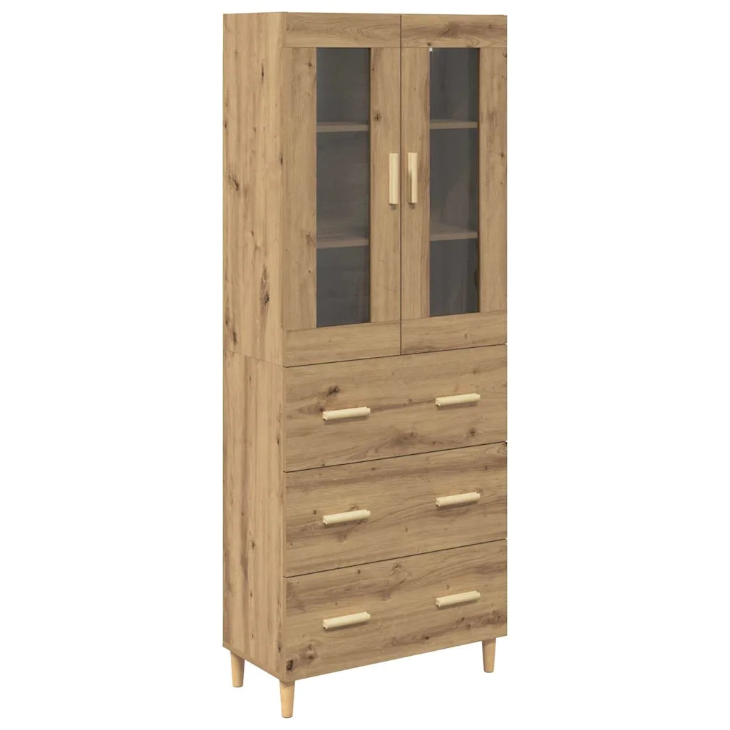 Credenza | Madia | Buffet da pranzo | Armadio da pranzo con cassetto Rovere artigianale 69,5 x 34 x 180 cm