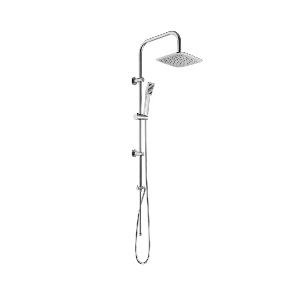 Colonna doccia in acciaio inox con deviatore a due vie e soffione 19x26 cm | Reno