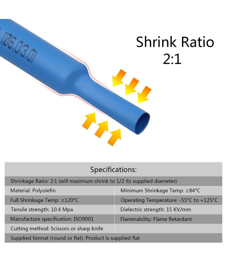 127 Guaine Guaina Termorestringenti Termoretraibile Termoretrattile Assortite         