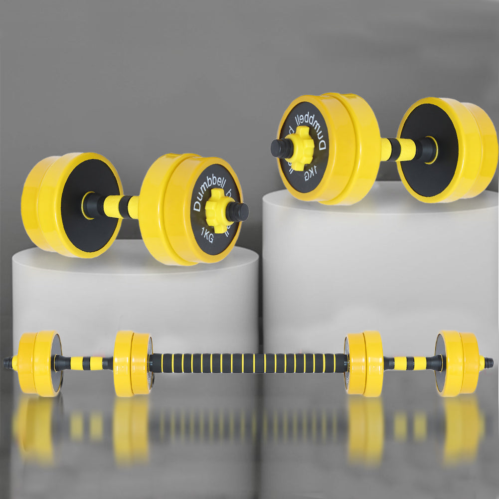 Set Manubri Bilanciere 10kg Pesi Fitness Allenamento Casa 2 Modalità Antiscivolo