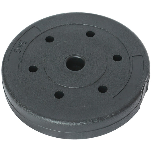 Set 2 Dischi Pesi Bilanciere Manubrio 10kg Plastificati Cemento 5kg x 2 Nero