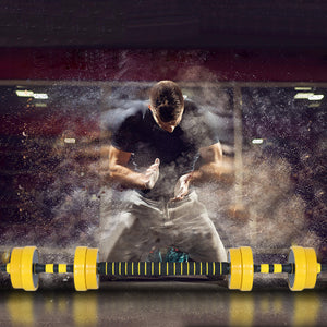 Set Manubri Bilanciere 10kg Pesi Fitness Allenamento Casa 2 Modalità Antiscivolo