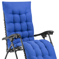 Poltrona da Giardino Pieghevole con Cuscino Imbottito e Struttura in Acciaio Blu