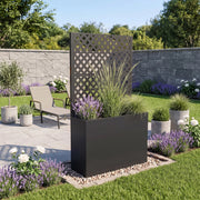 Fioriera Alta con Spalliera Malja in Acciaio 146 x 83 x 31 cm - Nero casa.pro