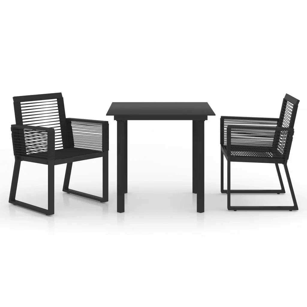Mobili da giardino mobili da esterno set di mobili 3 pezzi in PVC rattan nero 02_0016064