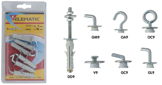 elematic blister tassello enp/gm 9 gancio medio 6 pz cod:ferx.12704