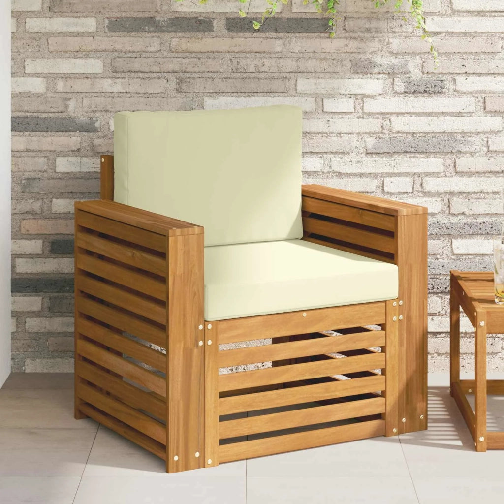 Divano da esterno-Divano da Giardino Legno di Acacia Massello e Poliestere 863675