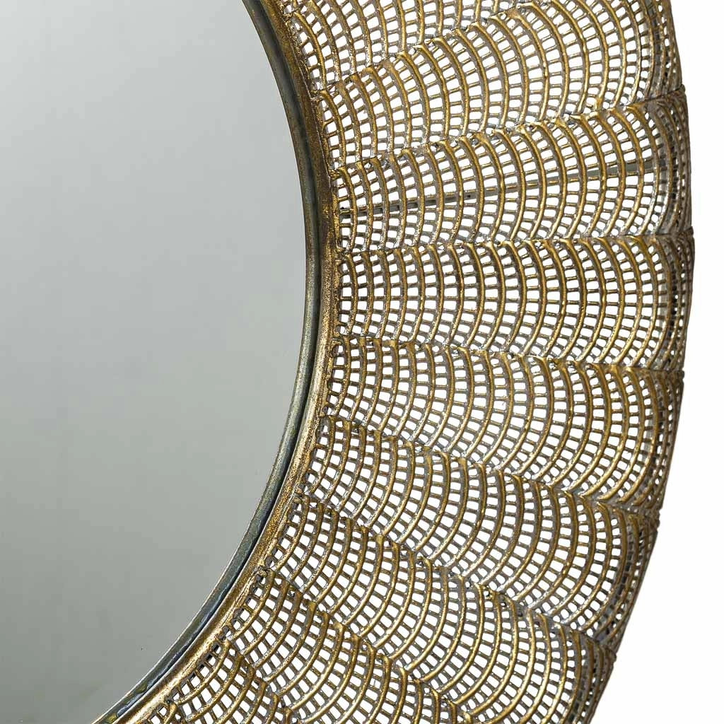 Specchio da parete in metallo dorato 80,5x5,5x80,5h