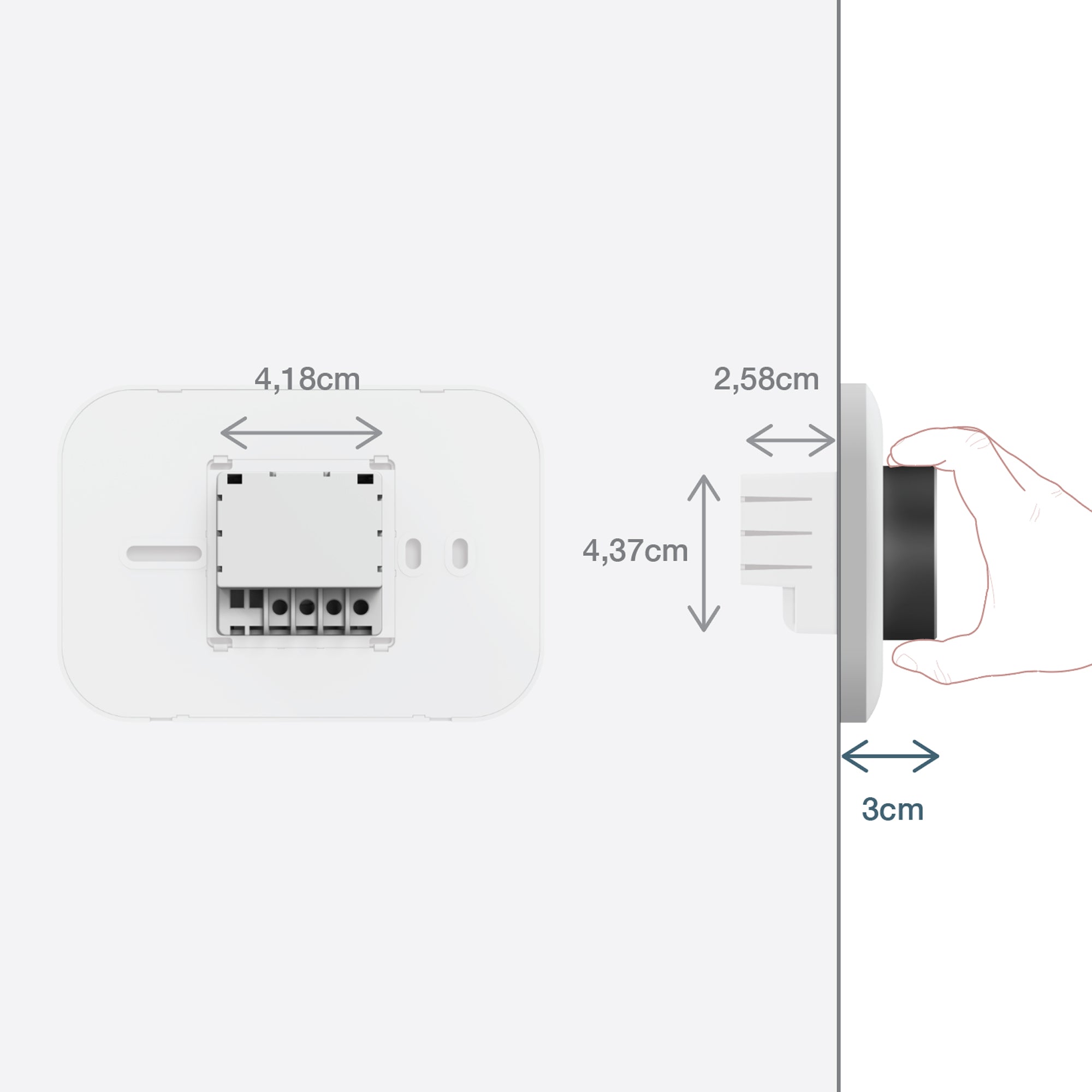 Avidsen Termostato da incasso Smart Wi-fi HomeFlow Knob, controllo da App, compatibile Assistenti Vocali