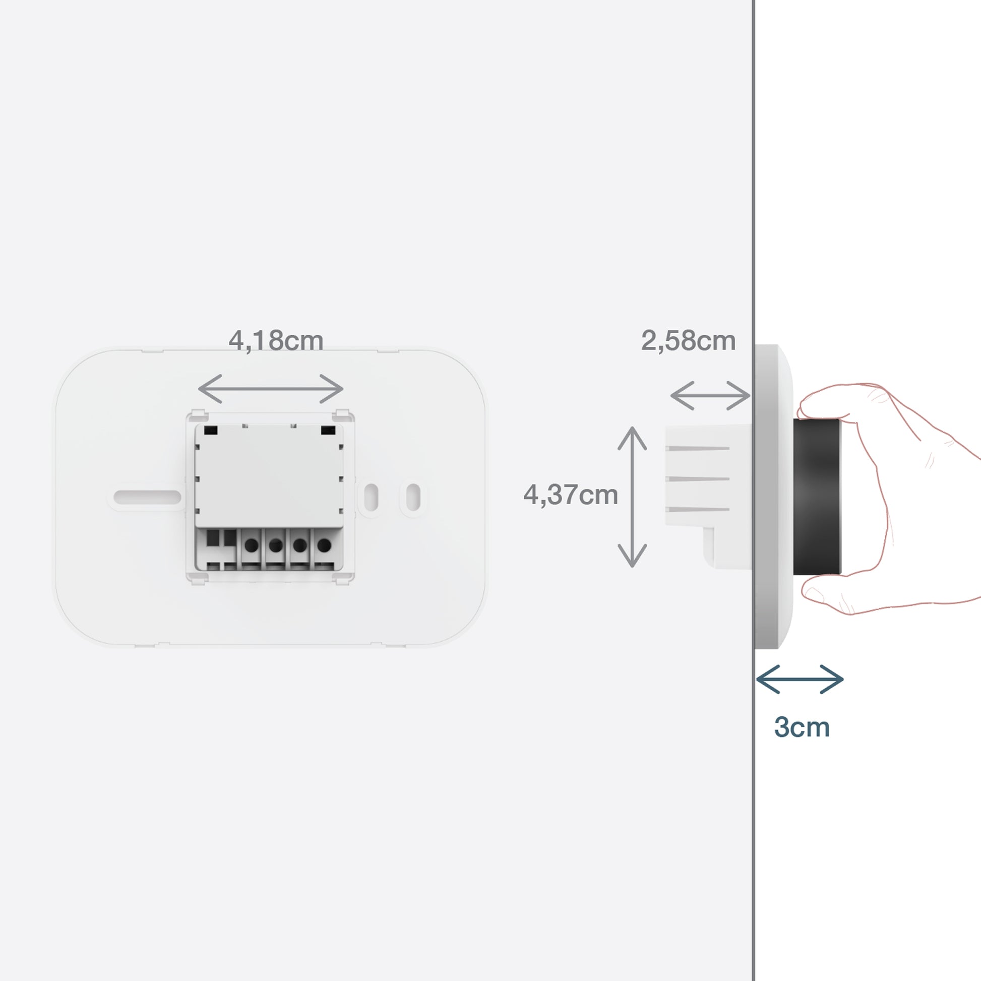 Avidsen Termostato da incasso Smart Wi-fi HomeFlow Knob, controllo da App, compatibile Assistenti Vocali
