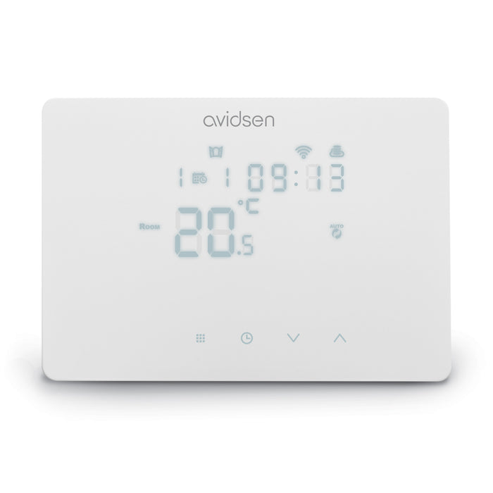 Termostato Wi-Fi Smart HomeTemp Programmabile bianco - Controlli Touch - Avidsen 127073
