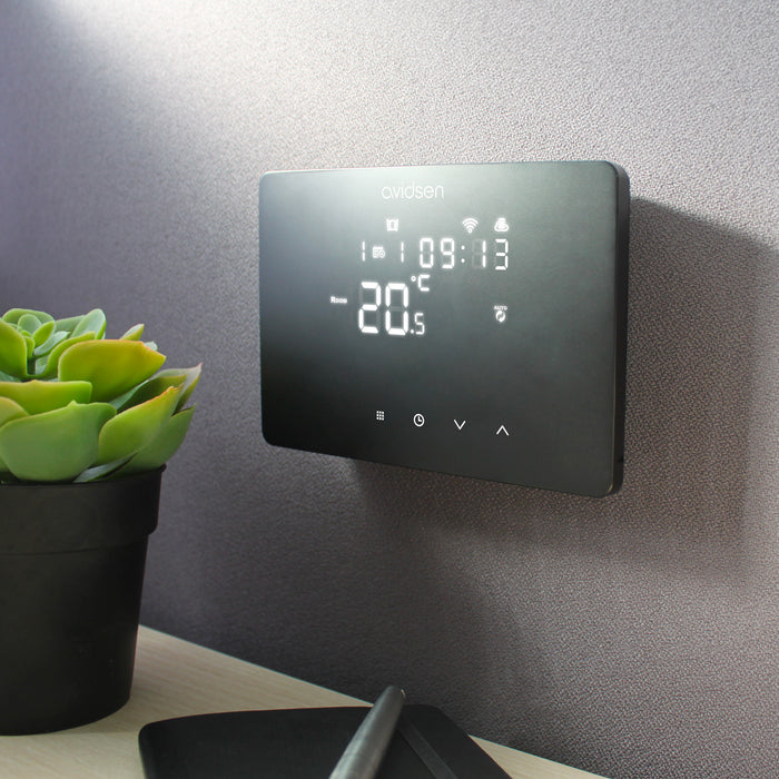 Cronotermostato Wi-Fi filare HomeTemp colore nero - Compatibile Google e Alexa - 127073