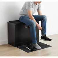 Marvin Scarpiera Panca da Ingresso Portascarpe Salvaspazio in Legno Seduta con Cuscino Anta a Ribalt Nero / Cuscino Nero