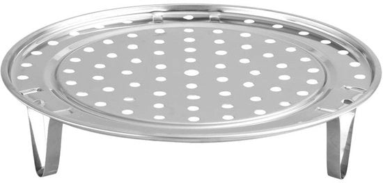 Raccoglitore a vapore 24cm - Acciaio inossidabile - Piede regolabile - Disegno a rete - Duraturo - Circolazione a vapore efficiente - Maniglione a vapore