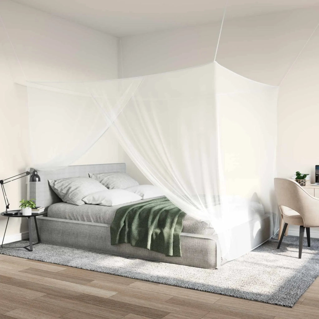 Zanzariera per letto 156 maglia 3 pcs Bianco Poliestere 42033559