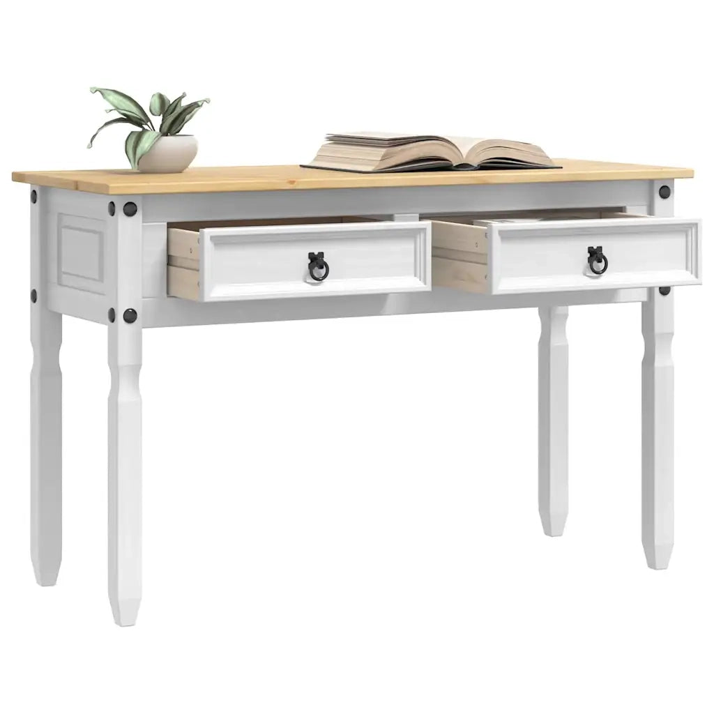 Tavolino Corona Bianco 115 x 46 x 73 cm Pino massello