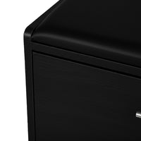 Marvin Scarpiera Panca da Ingresso Portascarpe Salvaspazio in Legno Seduta con Cuscino Anta a Ribalt Nero / Cuscino Nero