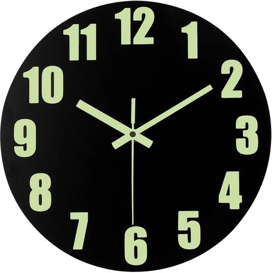 Orologio da Parete con Luce, 40 cm Orologio da Parete in Legno con Funzionamento a Batterie, Funzione Silenziosa, Senza Vetro, Orologio da Parete Rurale, Orologio da Parete Decorativo per Camera da Letto, Adatto per Cucina, Ufficio, Camera da Letto