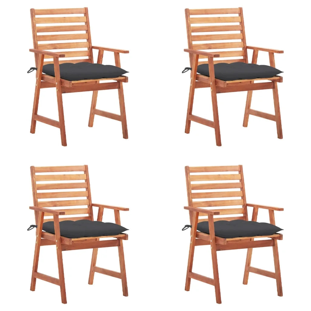 Sedie da Pranzo da Esterni con Cuscini 4 pz Massello di Acacia cod mxl 9277