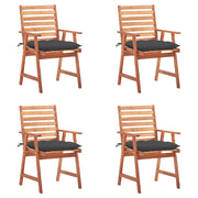 Sedie da Pranzo da Esterni con Cuscini 4 pz Massello di Acacia cod mxl 9277